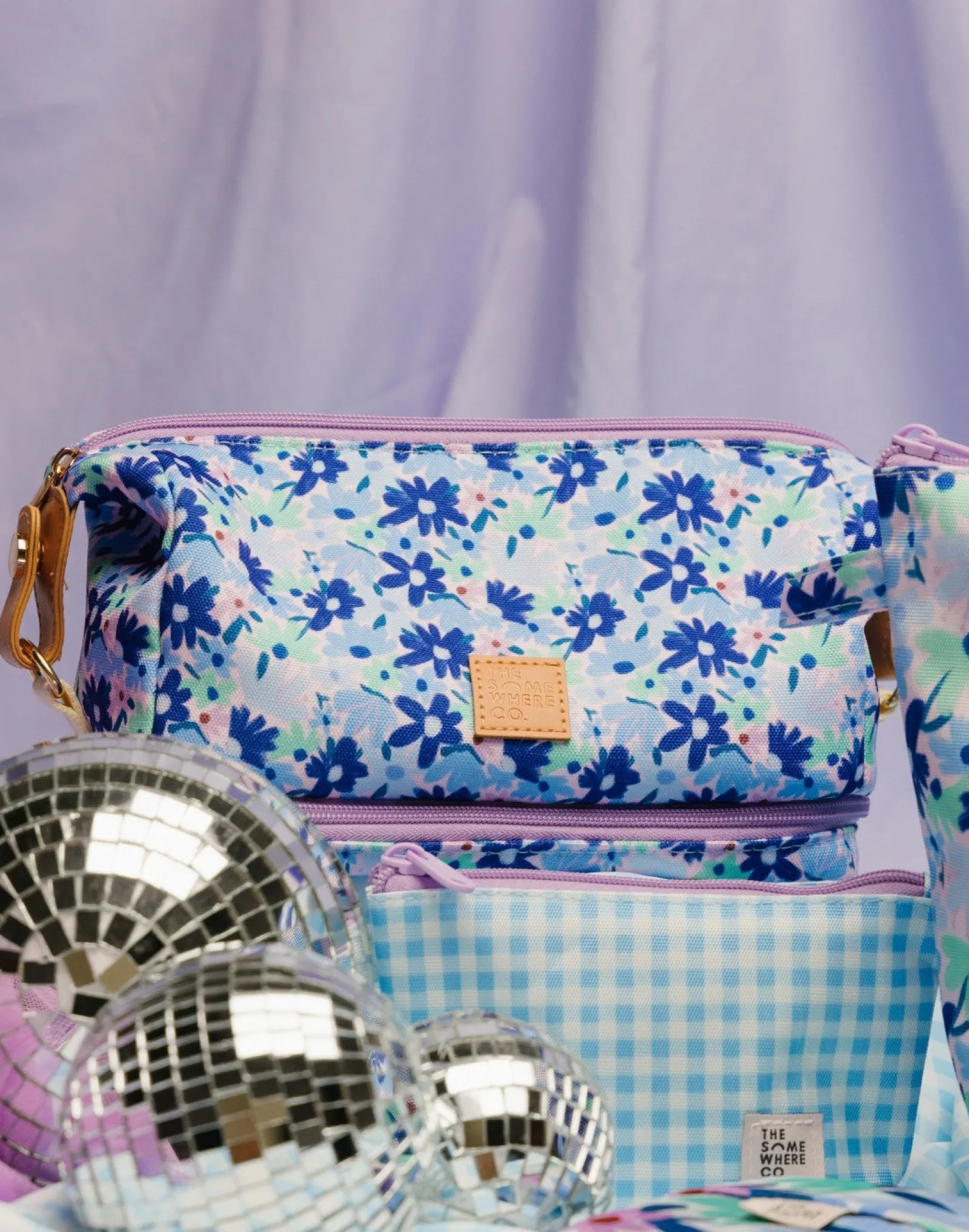 Travel Organisers|Cosmetic Bags|The Somewhere Co Blue Meadow Cosmetic Bag