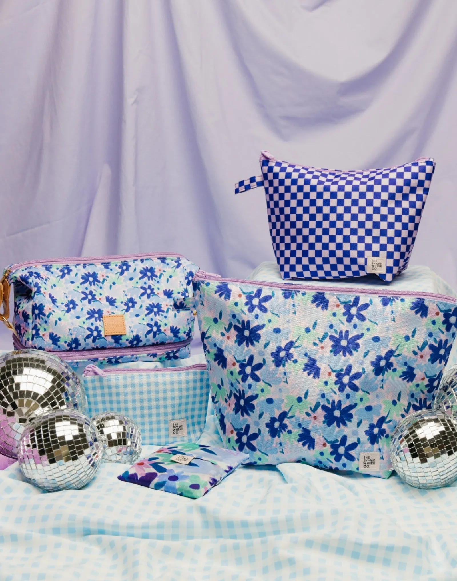 Travel Organisers|Pouches|The Somewhere Co Blue Meadow Handy Pouch Trio