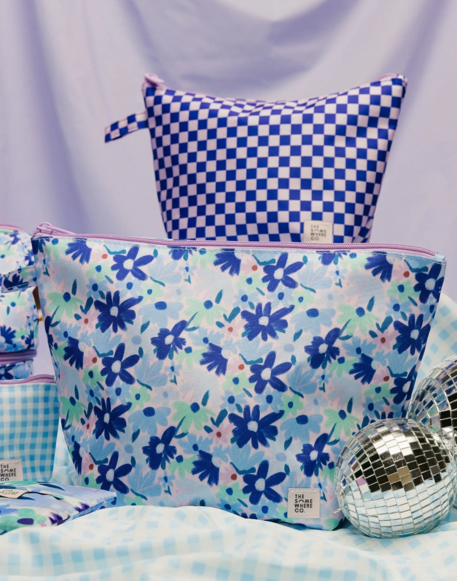 Travel Organisers|Pouches|The Somewhere Co Blue Meadow Handy Pouch Trio