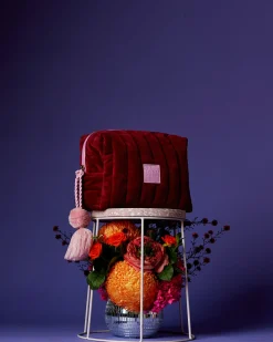 Travel Organisers|Cosmetic Bags|The Somewhere Co Burgundy Velvet Cosmetic Case