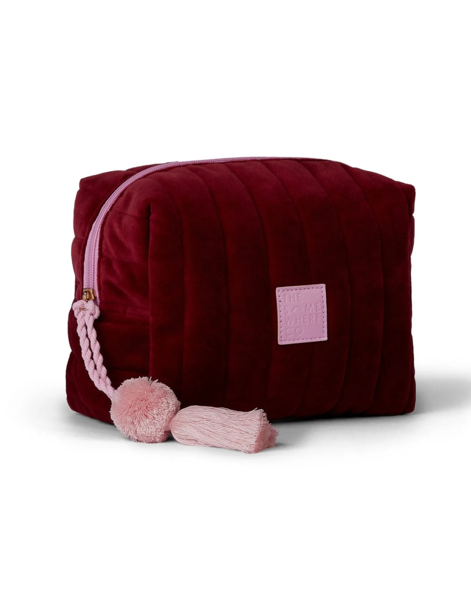 Travel Organisers|Cosmetic Bags|The Somewhere Co Burgundy Velvet Cosmetic Case