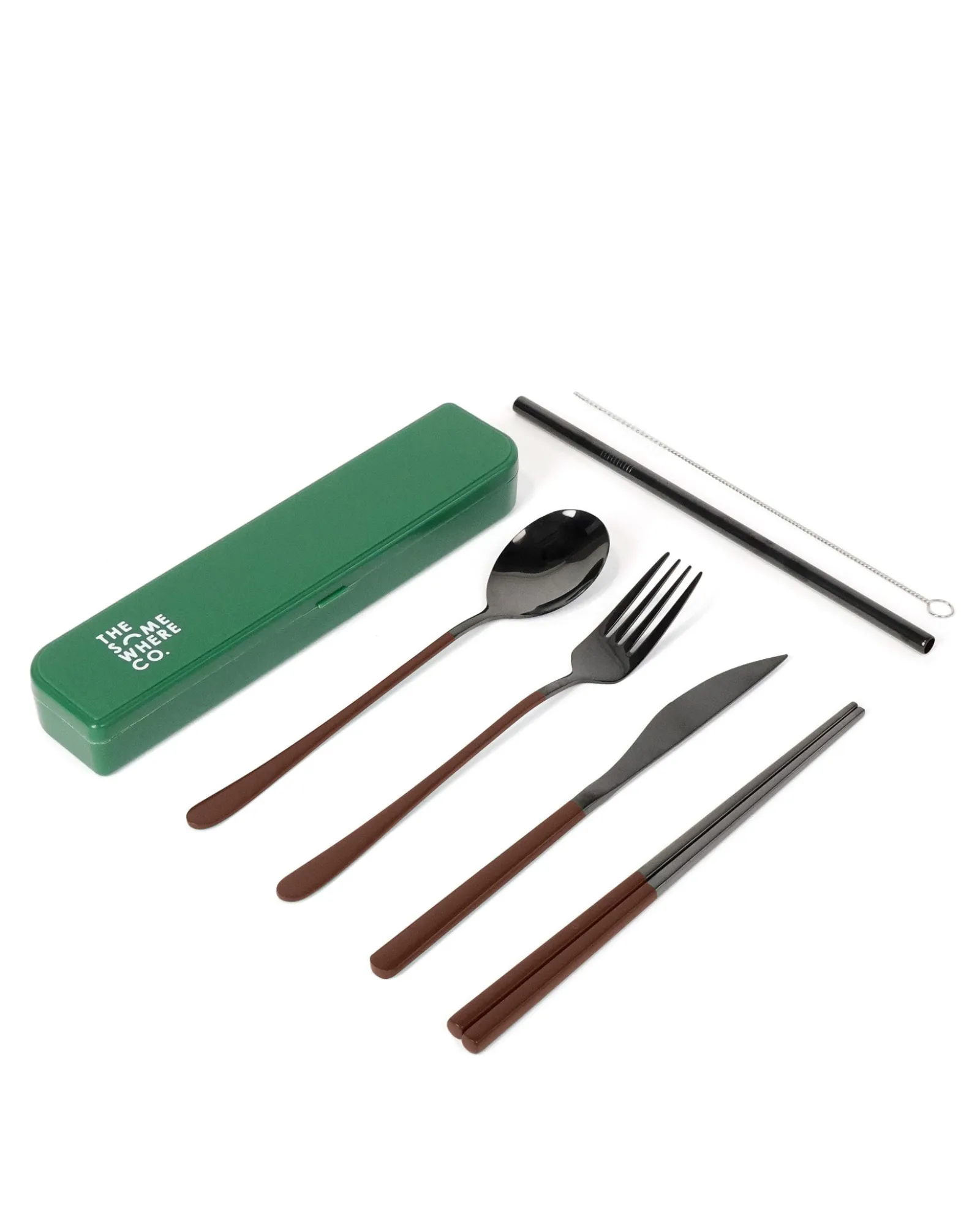 Cutlery Kits|Cutlery Kits|The Somewhere Co Cutlery Kit - Black with Chocolate Handle