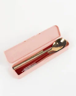 Cutlery Kits|Cutlery Kits|The Somewhere Co Cutlery Kit - Gold with Burgundy Handle