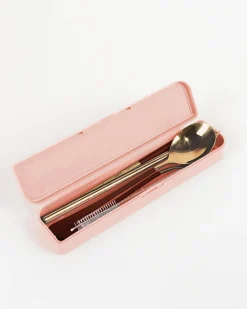 Cutlery Kits|Cutlery Kits|The Somewhere Co Cutlery Kit - Gold with Chocolate Handle