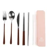 Cutlery Kits|Cutlery Kits|The Somewhere Co Cutlery Kit - Silver with Chocolate Handle