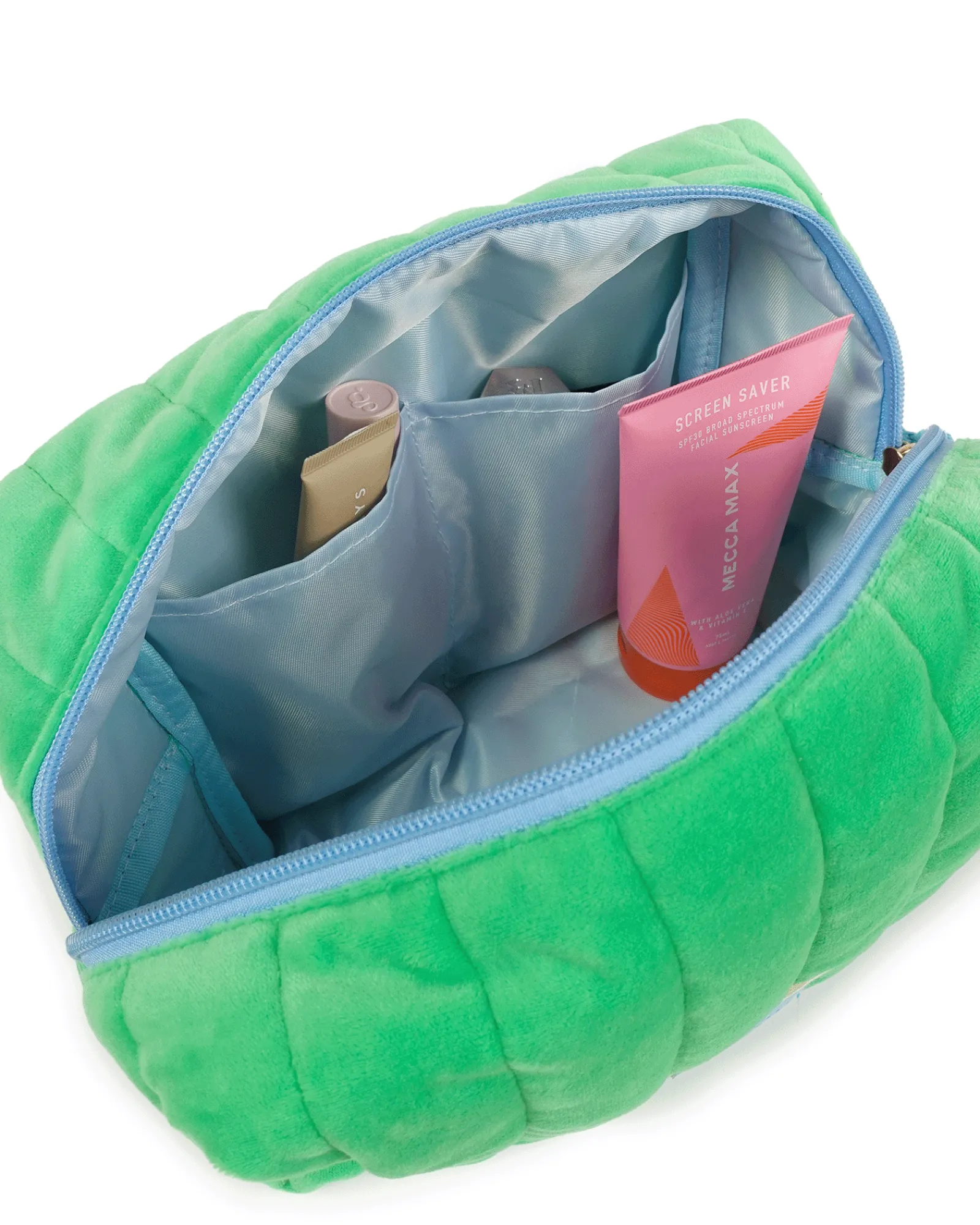 Travel Organisers|Cosmetic Bags|The Somewhere Co Green Velvet Cosmetic Case