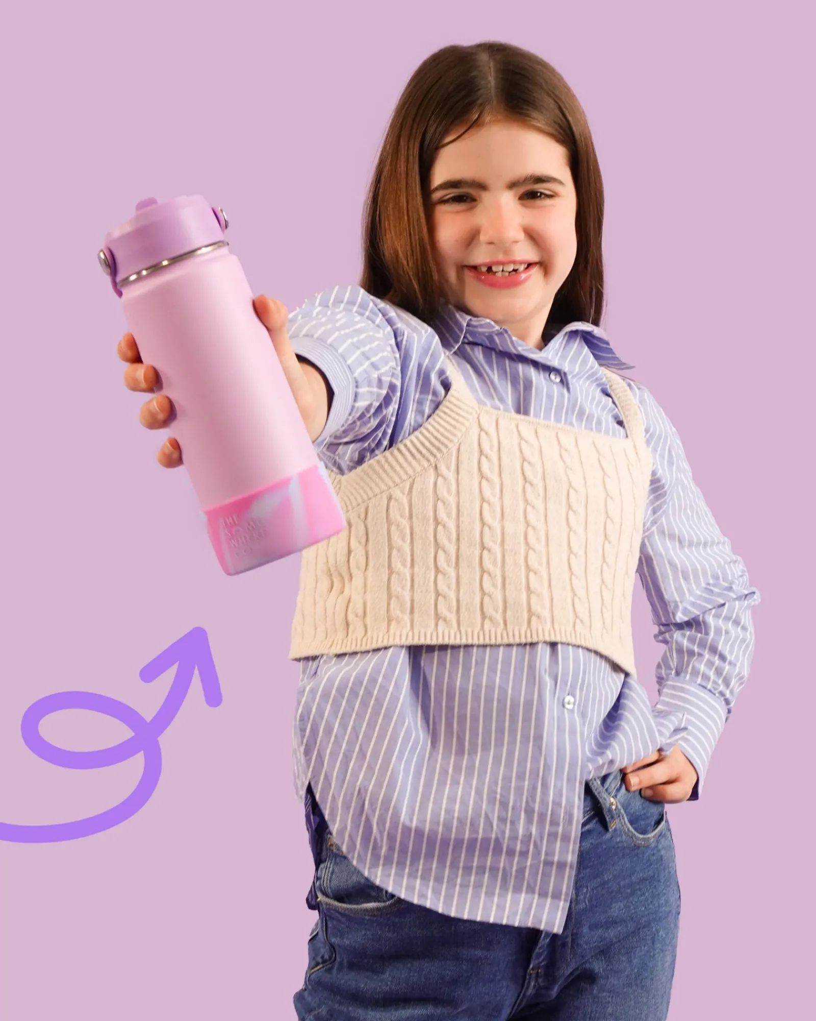 Kids Lunch|The Somewhere Co Lavender Swirl Water Bottle 500ml
