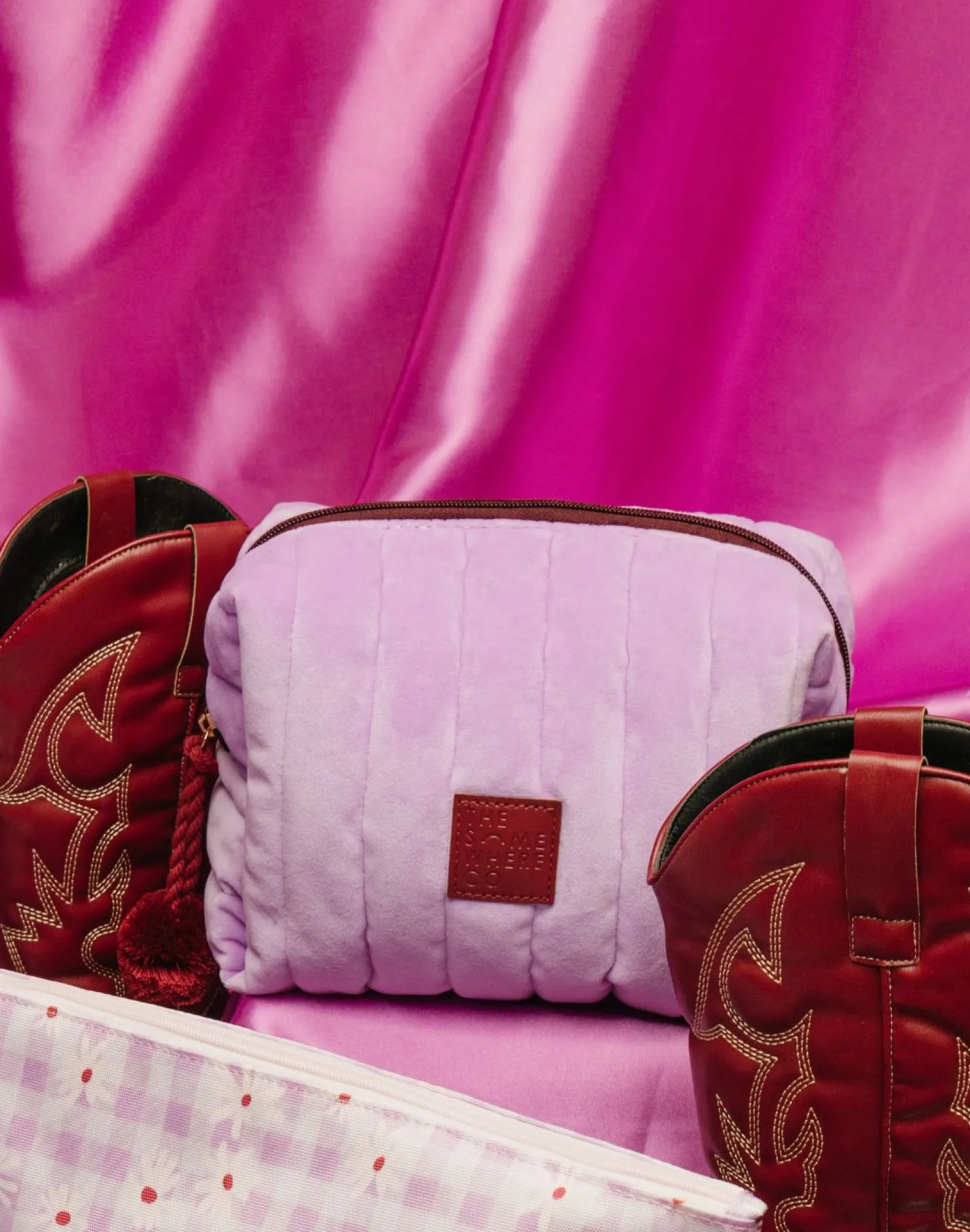 Travel Organisers|Cosmetic Bags|The Somewhere Co Lilac Velvet Cosmetic Case