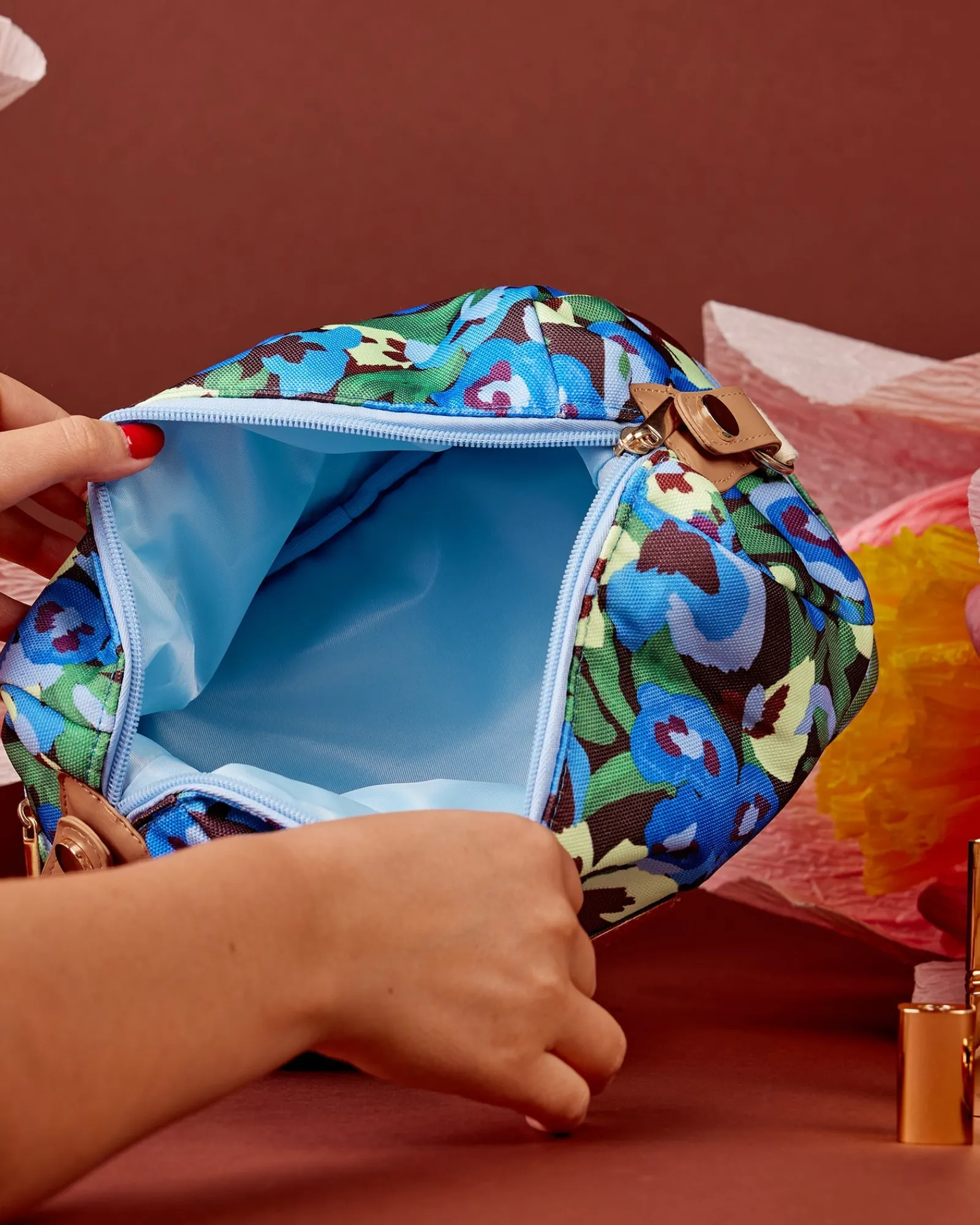 Travel Organisers|Cosmetic Bags|The Somewhere Co Pansy Patch Cosmetic Bag