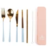 Cutlery Kits|Cutlery Kits|The Somewhere Co Take Me Away Cutlery Kit - Gold with Powder Blue Handle