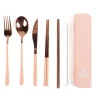 Cutlery Kits|Cutlery Kits|The Somewhere Co Take Me Away Cutlery Kit - Rose Gold with Blush Handle