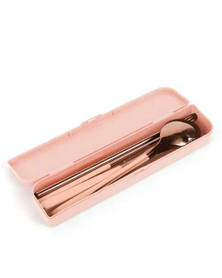 Cutlery Kits|Cutlery Kits|The Somewhere Co Take Me Away Cutlery Kit - Rose Gold with Blush Handle