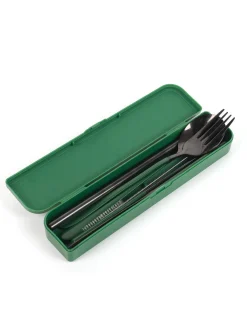 Cutlery Kits|Cutlery Kits|The Somewhere Co Take Me Away Cutlery Kit - Black with Forest Green Handle