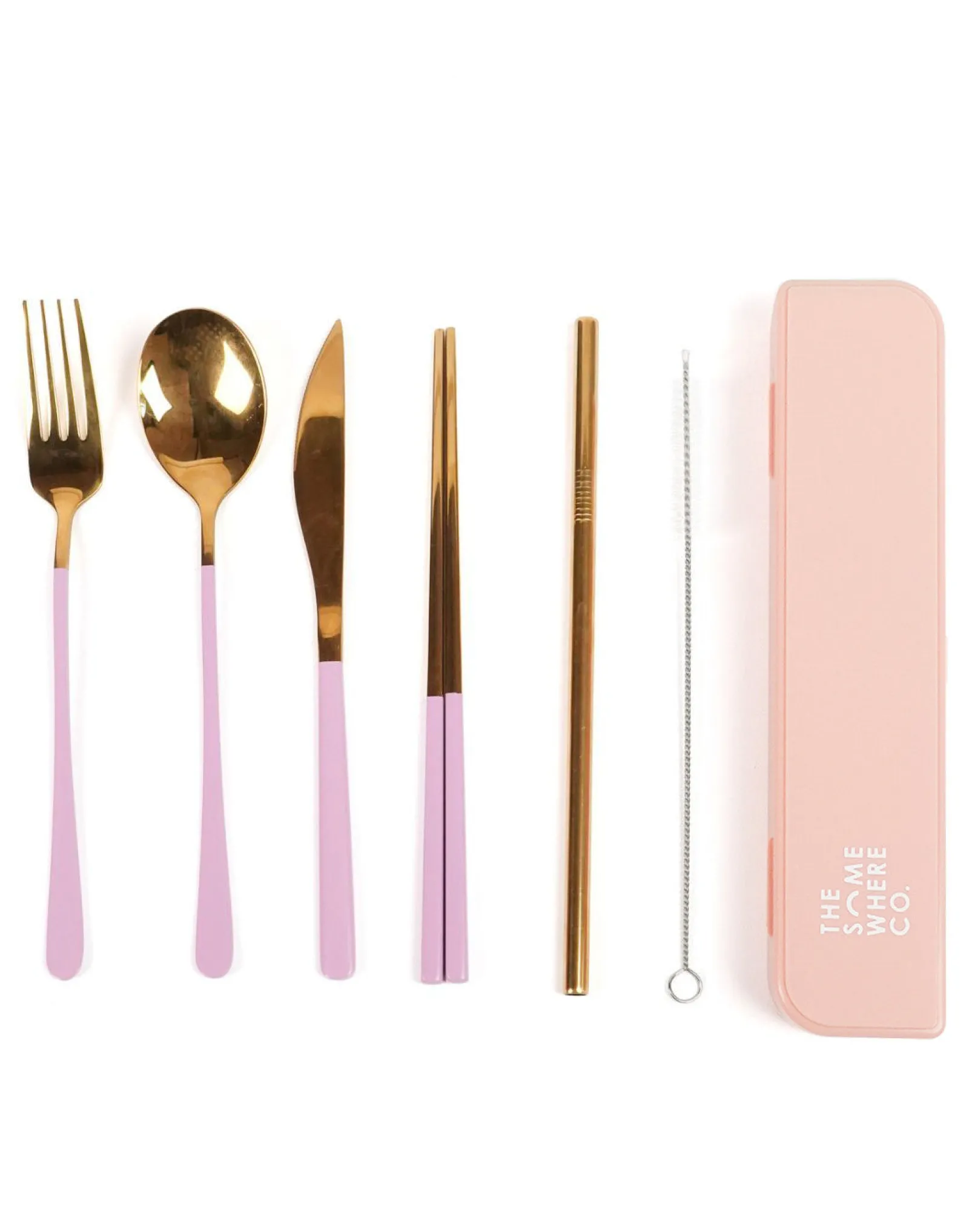 Cutlery Kits|Cutlery Kits|The Somewhere Co Take Me Away Cutlery Kit - Gold with Lilac Handle