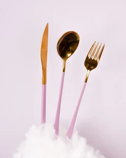 Cutlery Kits|Cutlery Kits|The Somewhere Co Take Me Away Cutlery Kit - Gold with Lilac Handle